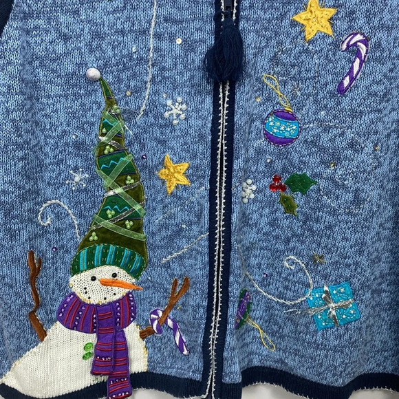 White Stag Women’s Holiday Sweater with snowman - Picture 4 of 8